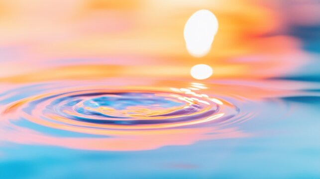 Backraund of Pastel Sunset Reflection in Water. Abstract background. 