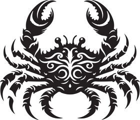 Crab silhouette vector art illustration