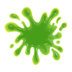 green paint splash on transparent background 