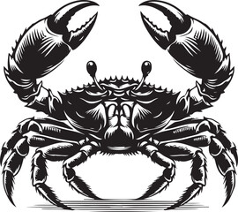 Crab silhouette vector art illustration