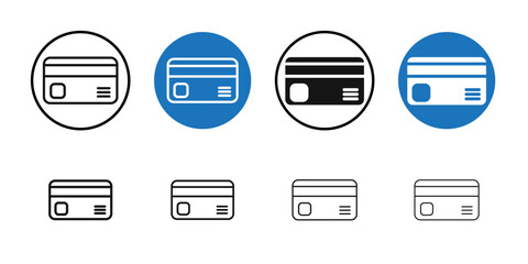 Credit card icon  Thin line art collection