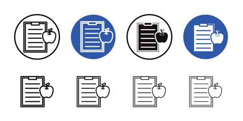 Diet plan icon Thin line art collection