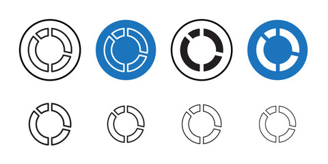 Donut chart icon Thin line art collection