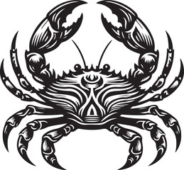 Crab silhouette vector art illustration