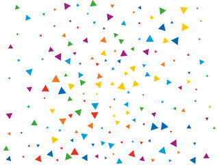 Rainbow Triangular Confetti. Confetti celebration, Falling rainbow abstract decoration for party, birthday celebrate, anniversary or event, festive. Festival decor. Vector illustration.