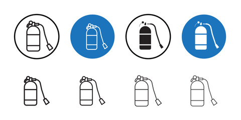 Fire extinguisher icon Thin line art collection