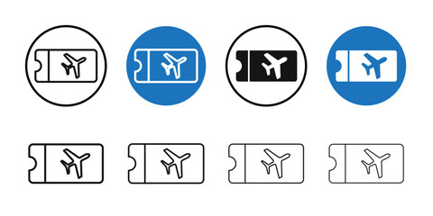 Flight tickets icon Thin line art collection