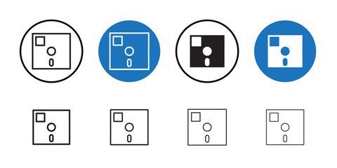 Floppy disk icon Thin line art collection