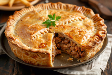 Tourtiere - Canadian Christmas pie. Meat pie.
