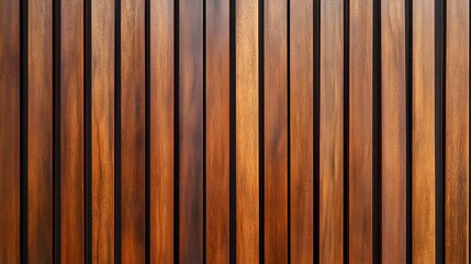 Naklejka premium Rustic Wooden Wall with Vertical Timber Slats Textured Surface and Decorative Paneling for Modern Interior Design and Architectural Facades