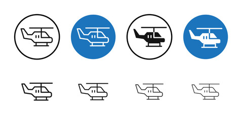 Helicopter icon Thin line art collection