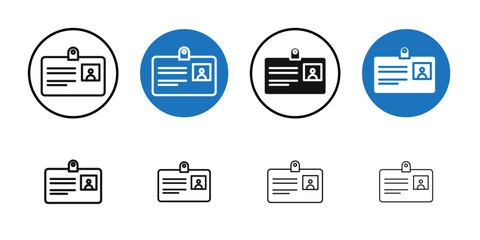 ID badge icon Thin line art collection