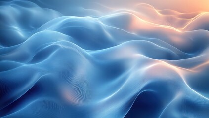 Obraz premium Abstract Blue and Orange Wavy Landscape