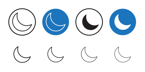 Moon icon  Thin line art collection