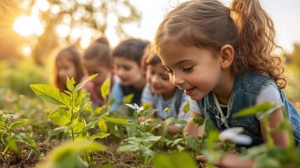 kids exploring sustainable energy solutions focusing on renewable resources and green technologies for an eco-friendly future and environmental education in sustainability