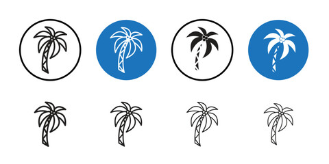 Fototapeta premium Palm tree icon Thin line art collection