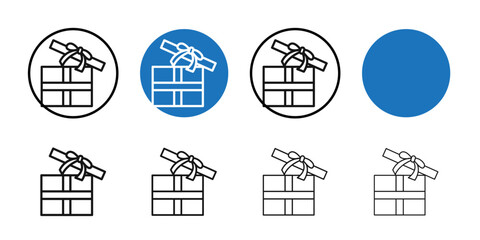 Present box icon Thin line art collection