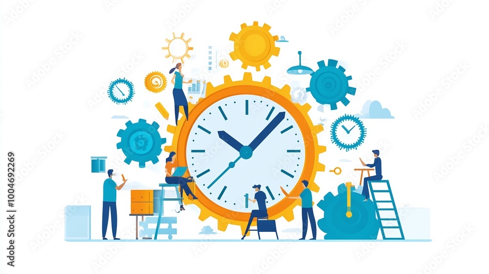 Poster project management and time optimization driven by diverse team collaboration showcasing effective t