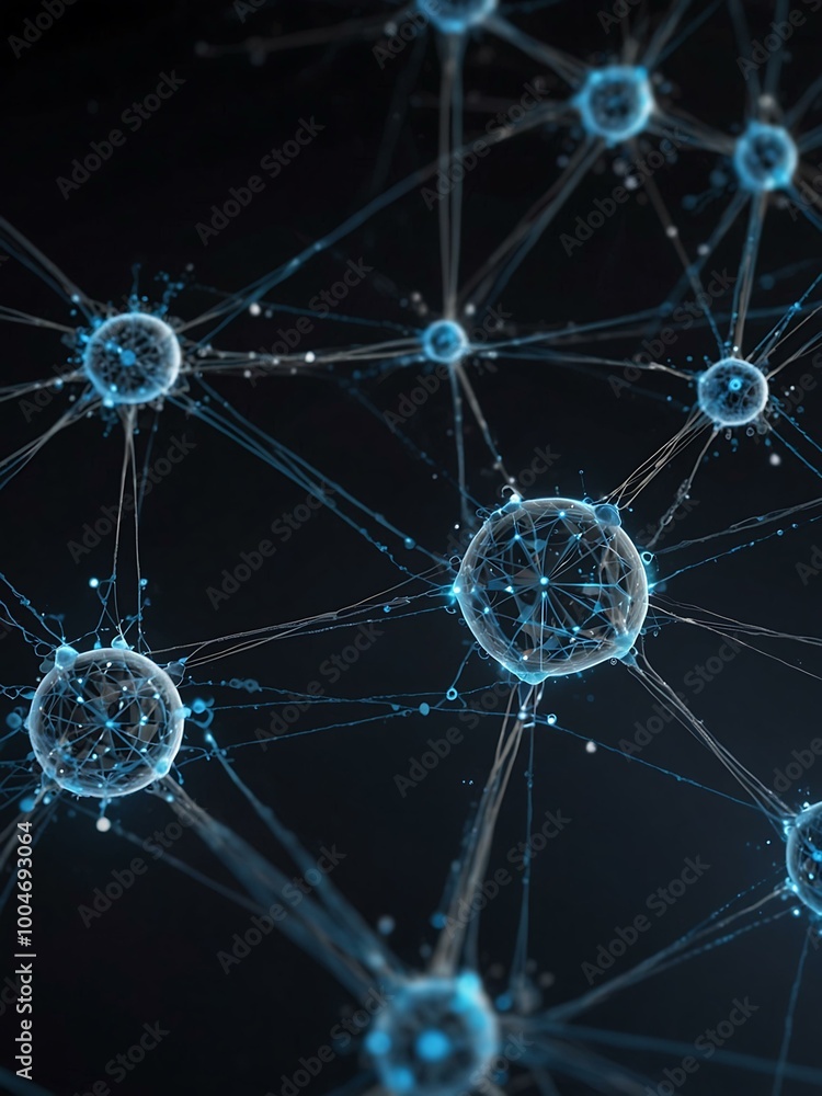 Poster interconnected networks in ai concept.