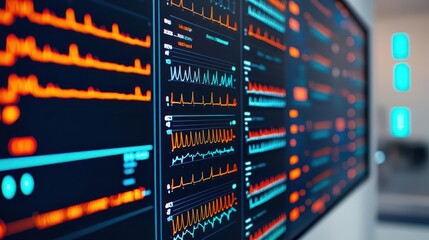 Fototapeta premium Close-up of AI-powered medical software interpreting lab results in seconds, boosting diagnostic speed and accuracy, AI diagnostics, lab analysis