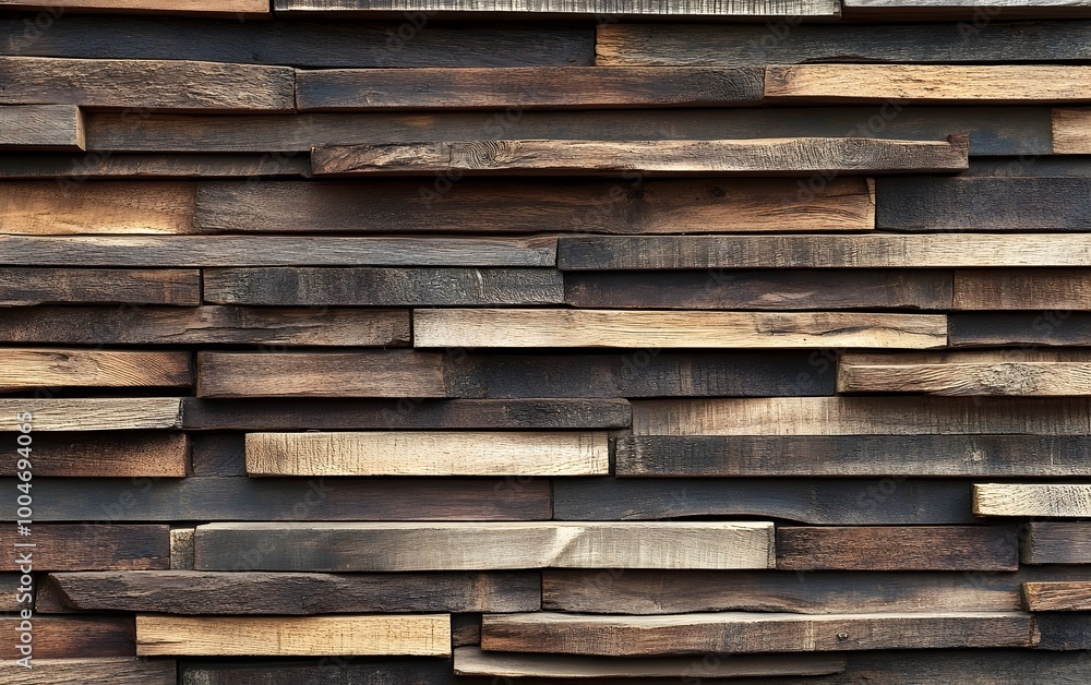 Poster stacked wooden panels with a layered linear textured surface creating a minimalist and contemporary 