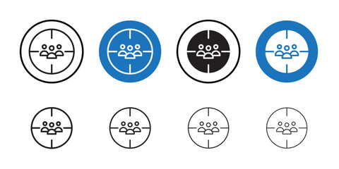 Target audience icon Thin line art collection