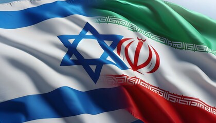 Flags of Israel and Iran