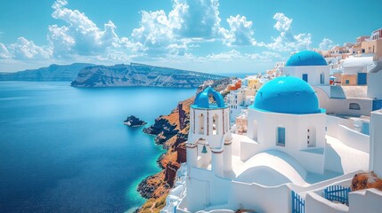 Traditional Orthodox Church on Paros Island, Greece - Iconic White Walls, Blue Domes, Full Moon Blue Hour, Serene Cyclades Landscape, Spiritual and Cultural Tourism Destination