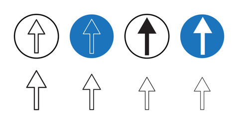 Arrow up icon Thin line art collection