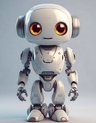Friendly and cute white robot