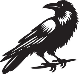 Crow silhouette vector art illustration