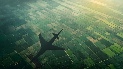 aerial view of patchwork farmland landscape