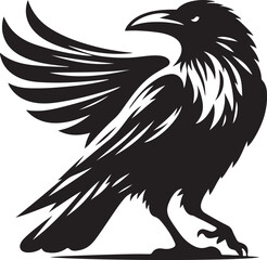 Crow silhouette vector art illustration