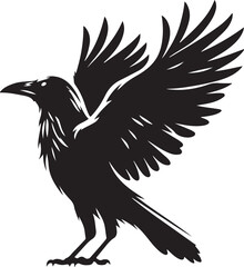 Crow silhouette vector art illustration