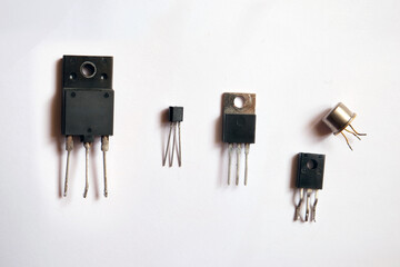 Some package types of transistors. Semiconductor components.