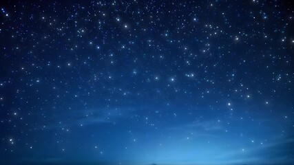 Night Sky with Twinkling Stars and Space Background, Blue Tones