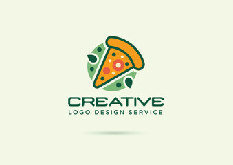 Pizza Logo or food industry logo also fast food logo design template 