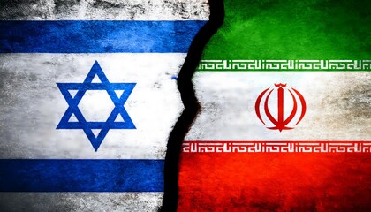 Flags of Israel and Iran