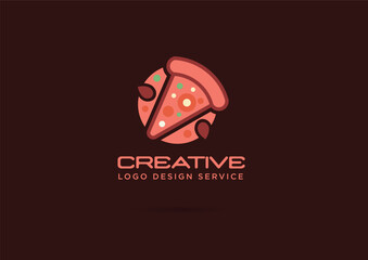 Pizza Logo or food industry logo also fast food logo design template 