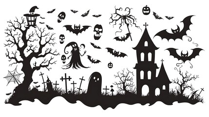 halloween icon, illustraton set