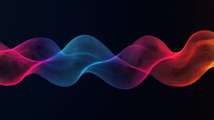 Fototapeta premium Illustrate the rhythmic vibration of sound waves in a colorful, dynamic wave formation Generative AI