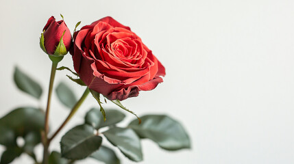 red rose on white background