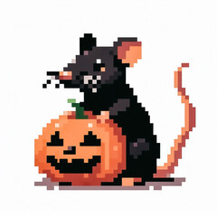 Fototapeta premium 8bit pixel art style illustration of an animal