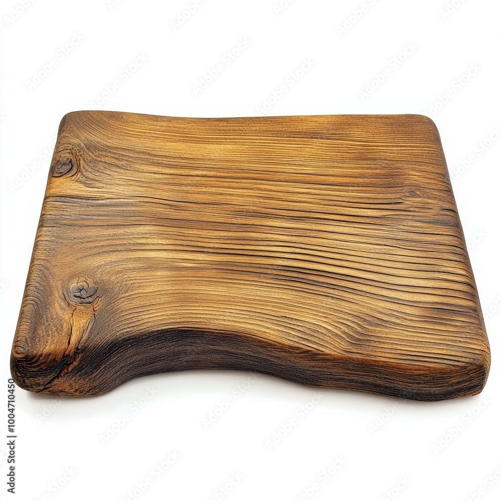 Poster a minimalist 3d wooden plaque with a smooth surface and rustic finish, isolated on a white backgroun