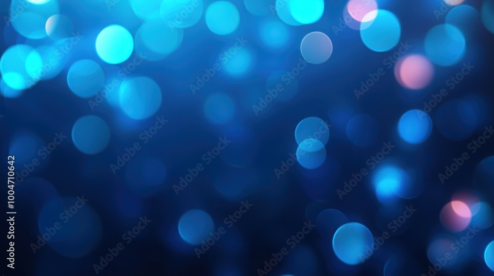 Poster blue bokeh background with soft light effects, creating a dreamy ambiance.