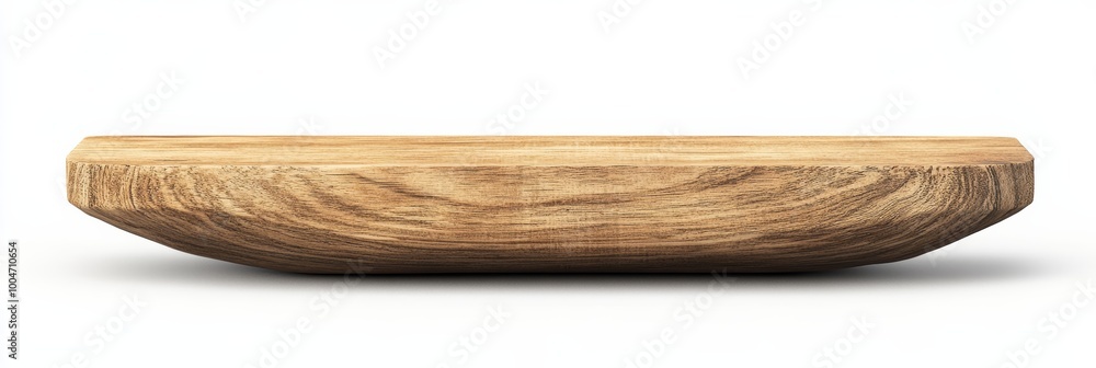 Poster a minimalist 3d wooden plaque with a smooth surface, displaying a rustic finish, isolated on a white