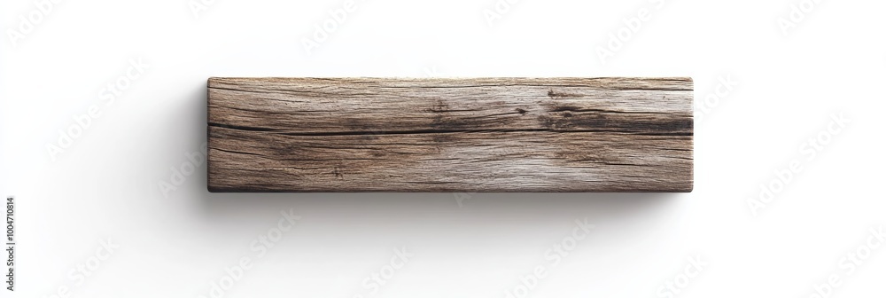 Poster a minimalist 3d wooden plaque with a smooth surface, displaying a rustic finish, isolated on a white
