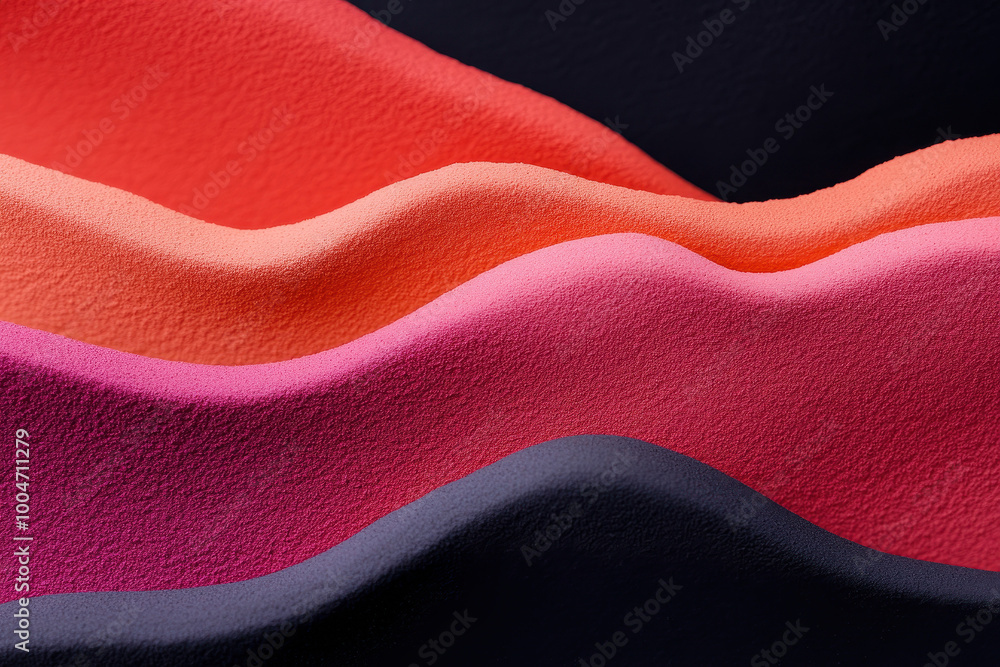 Poster vibrant abstract waves of colored fabric with rich texture and dynamic patterns