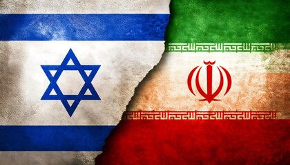Flags of Israel and Iran