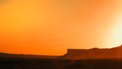 sunset in the mountains